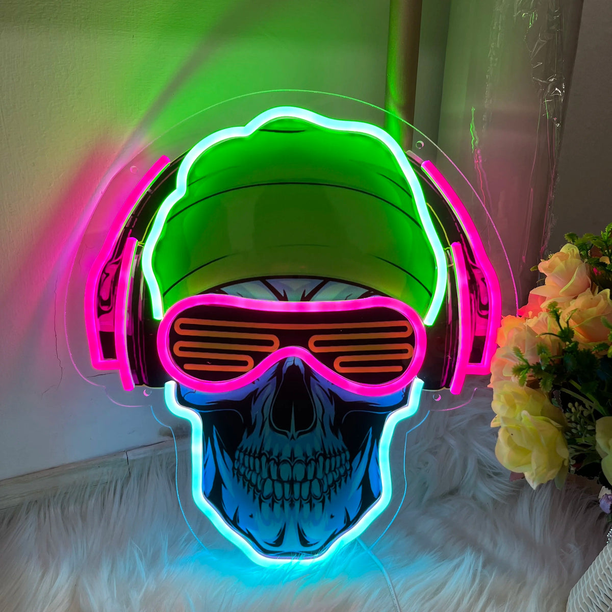 Schedel Neonverlichting LED Wandlamp Acryl Sfeerlicht Decoratie voor Slaapkamer Bar Gaming Kamer Interieur | Sulvida