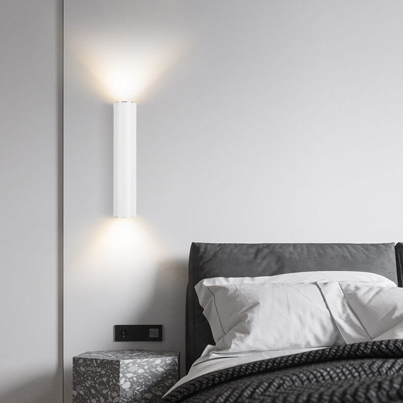 Aluminium Wandlamp Cilinder Zwart Wit Goud LED 2 Lichtpunten Slaapkamer Woonkamer Interieurverlichting | Sulvida