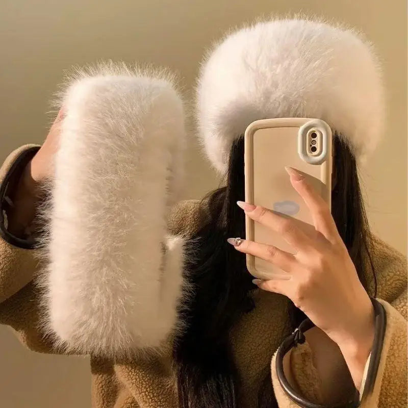Fluffy Hoofdband Nepbont Oorwarmers Elastisch Winter Accessoire voor Dames Unisex Zacht Elegant Warm Comfortabel | Sulvida