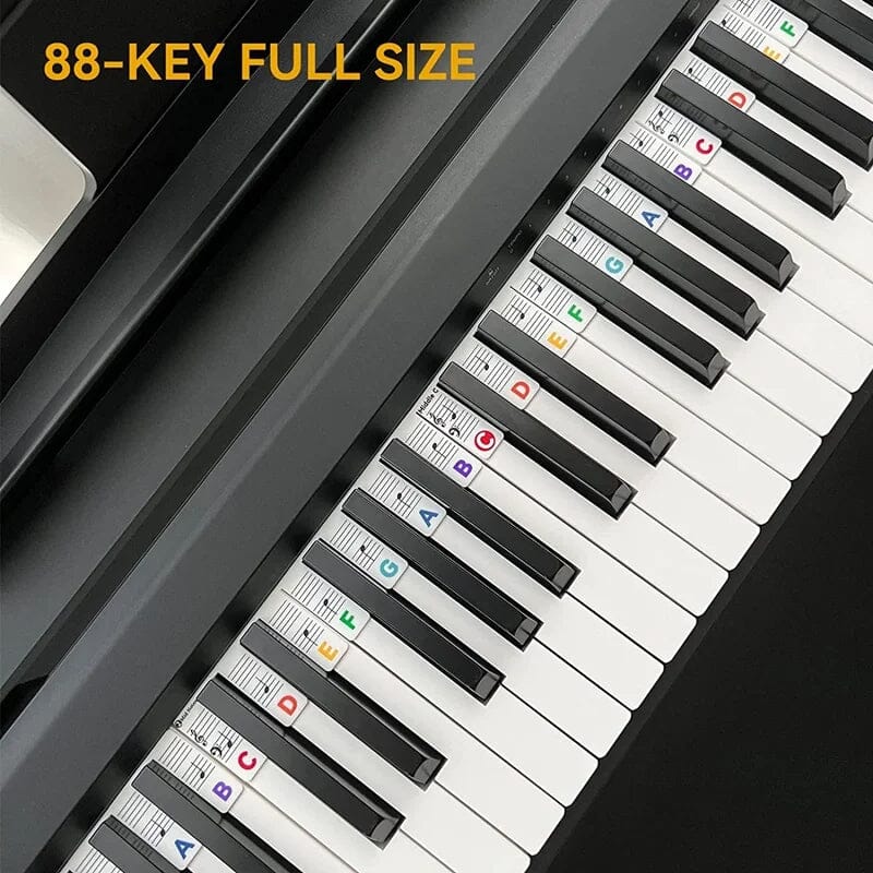 Afneembare Piano Toetslabels voor 88 Toetsen — Siliconen met Notenschrift | Sulvida