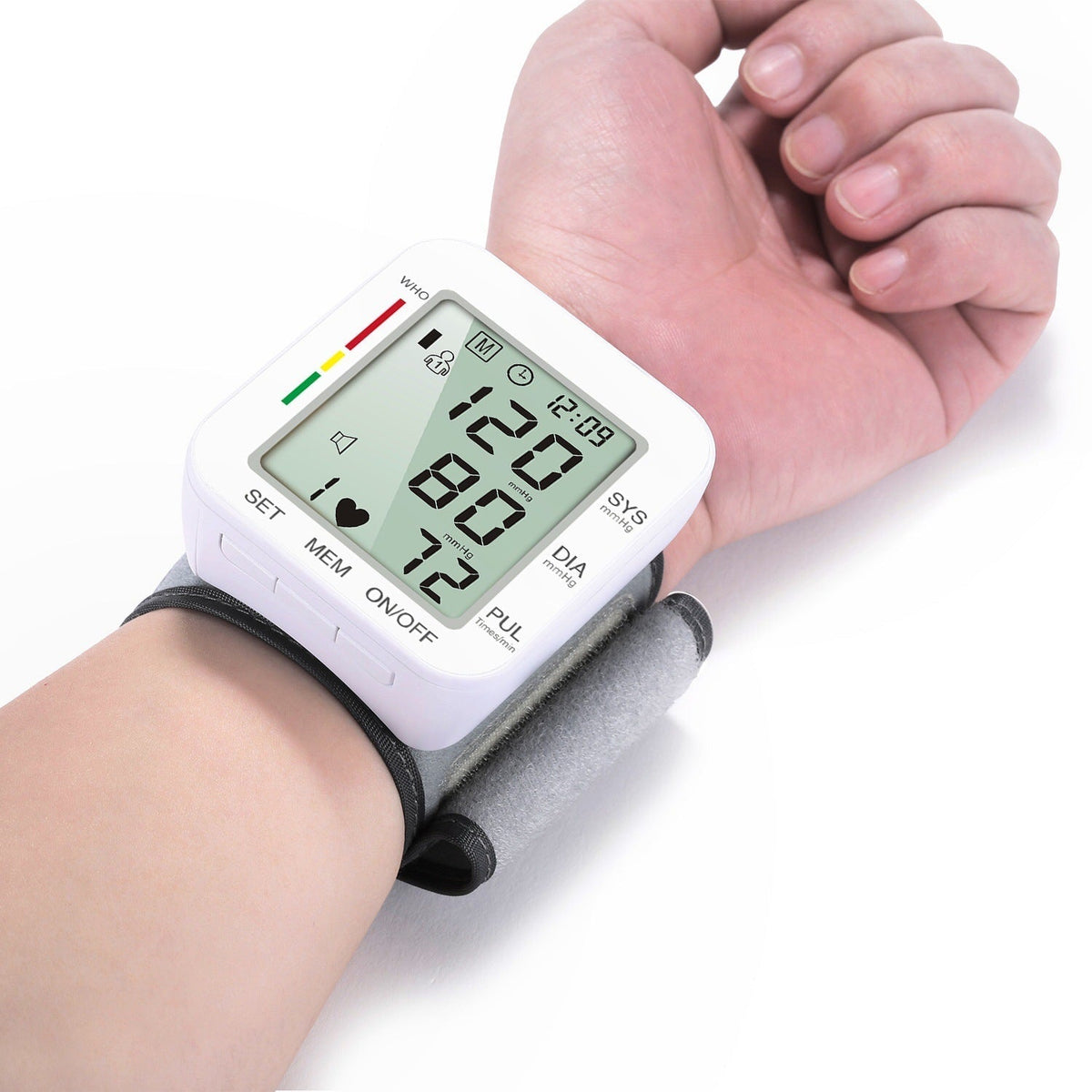 Digitale Polsbloeddrukmeter met LCD-Scherm voor Nauwkeurige Thuismetingen Gezondheidsbewaking Hartslag | Sulvida