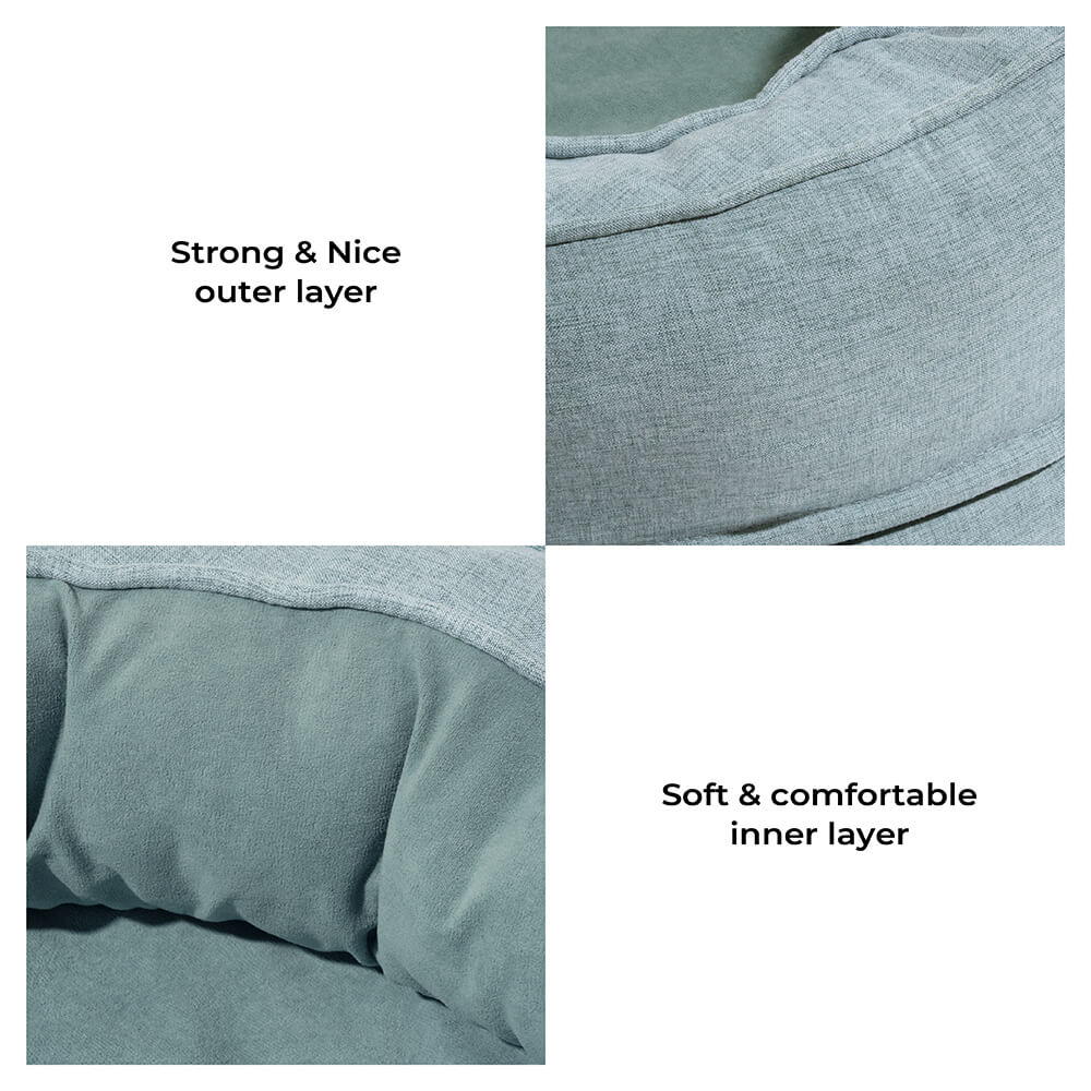 Orthopedische Donut Hondenmand met Hoge Rand Wasbaar Comfortabel Grijs Bruin Groen voor Grote Kleine Honden | Sulvida