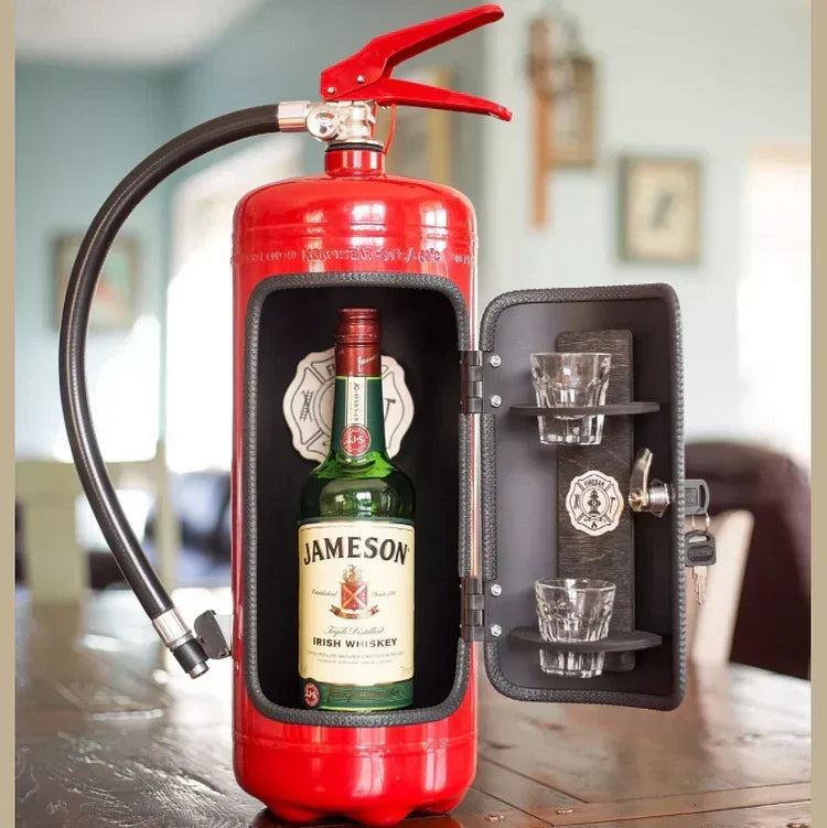 Geheime Bar in Brandblusser Stijl - Verborgen Drankendispenser met Accessoireruimte - Unieke Bar-Accessoire voor Thuis - Metalen Uitvoering | Sulvida