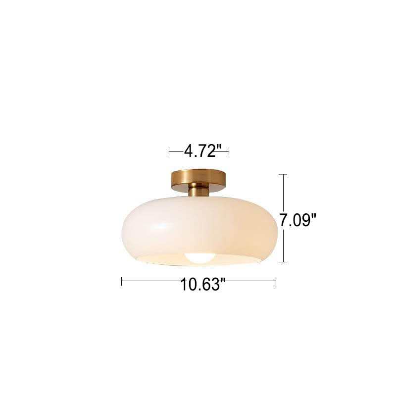Glazen Hanglamp Bol Ø27cm Messing Pendant Light Eetkamer Woonkamer Hal Retro Ronde Plafondverlichting | Sulvida