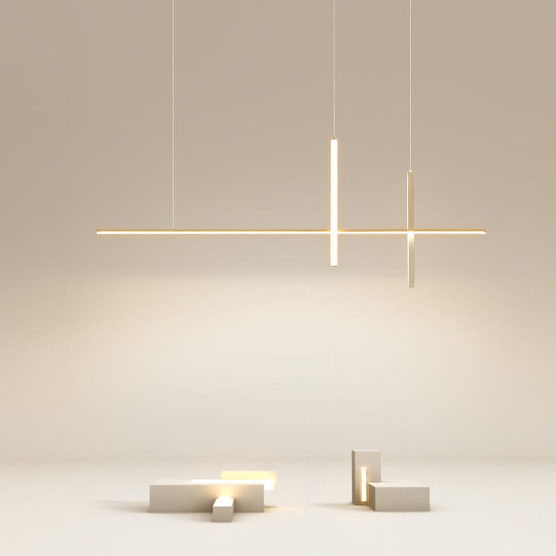 LED-lijnlamp met moderne lijnen voor eetkamer en keuken zwart wit minimalistisch verlichting hangend | Sulvida