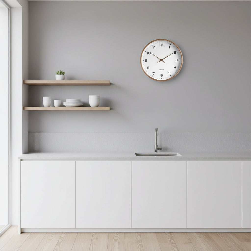 Wandklok Hout Scandinavisch Design 25cm 30cm Minimalistisch Stille Uurwerk Woonkamer Keuken Interieur | Sulvida