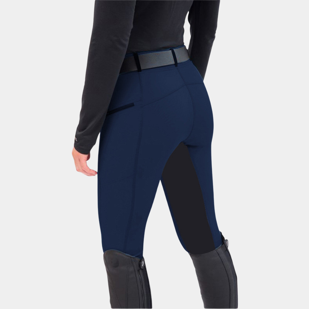 Rijbroek Dames Tweekleurig Stretch Ruiterbroek met Zadelpaneel Comfortabele Ruiterpantalon Paardrijden | Sulvida