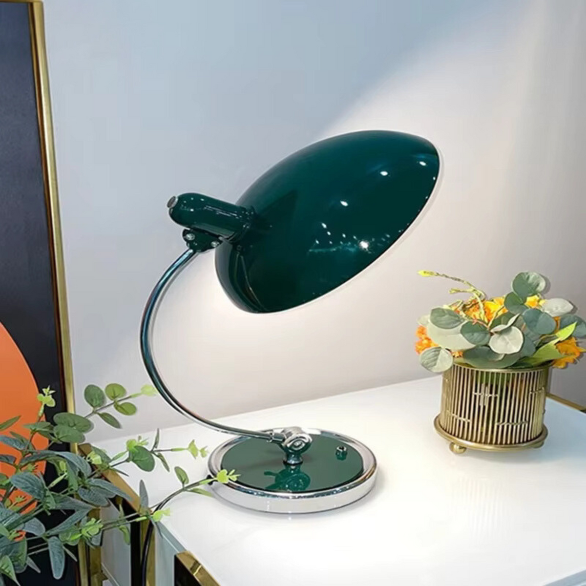 Metalen Tafellamp met Koepelkap Instelbare Lichtkleur Dimbaar voor Bureau Leeshoek Slaapkamer Werkplek | Sulvida