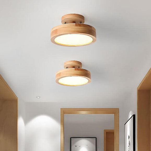 Plafondlamp Hout LED Rond Modern Design Eetkamer Slaapkamer Gang Warm Wit Neutraal Koel Dimbaar Woonkamer | Sulvida