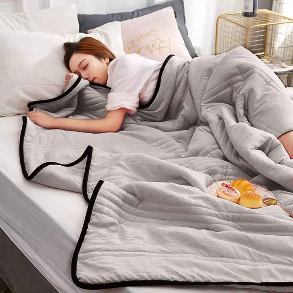 Zomerdeken Bamboe Katoen 150×200 Luchtig Ademend Licht Slaapcomfort Bed Sofa Reis Zacht Dun Koelend Dekbed | Sulvida