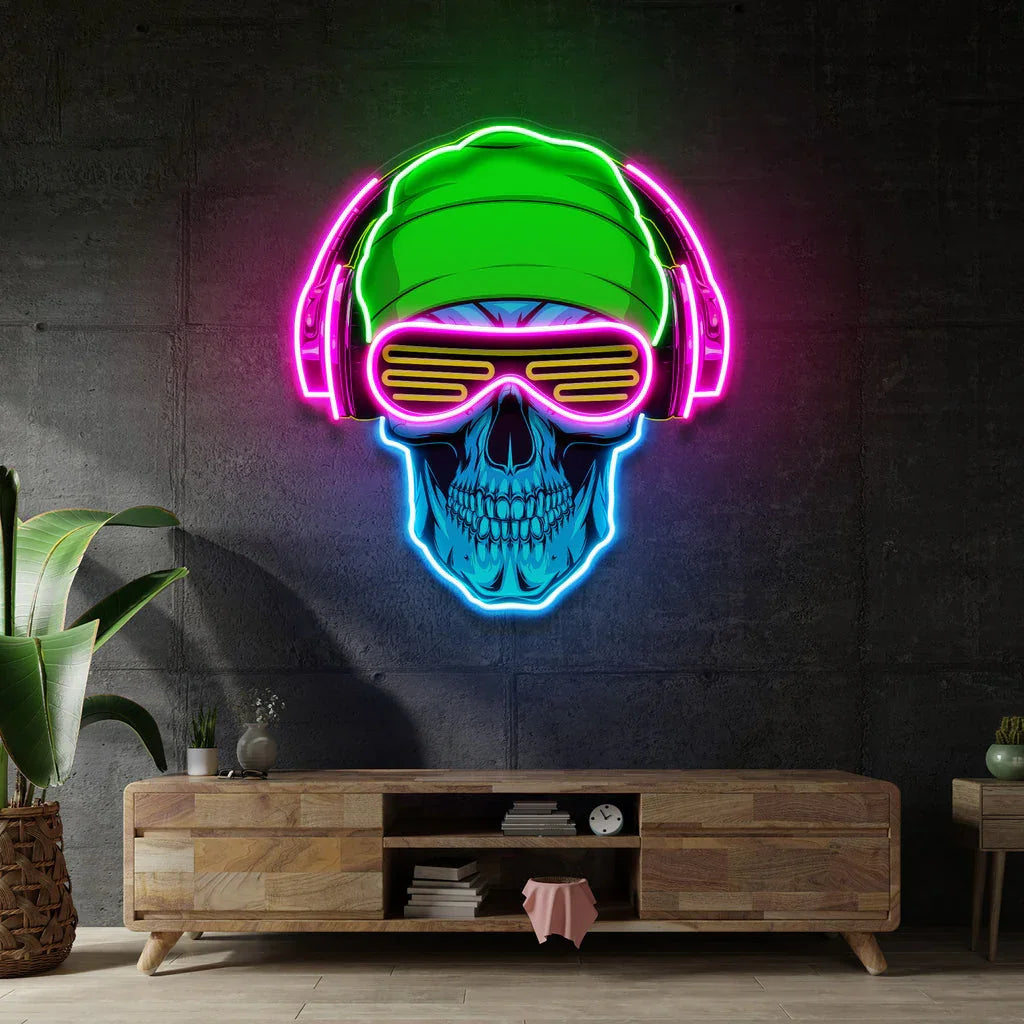 Schedel Neonverlichting LED Wandlamp Acryl Sfeerlicht Decoratie voor Slaapkamer Bar Gaming Kamer Interieur | Sulvida