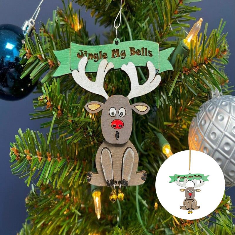 Humoristische Kerstboomhangers met Bellen Feestelijke Grappige Decoratie Kerstmis Kerstman Rendier Ornament | Sulvida