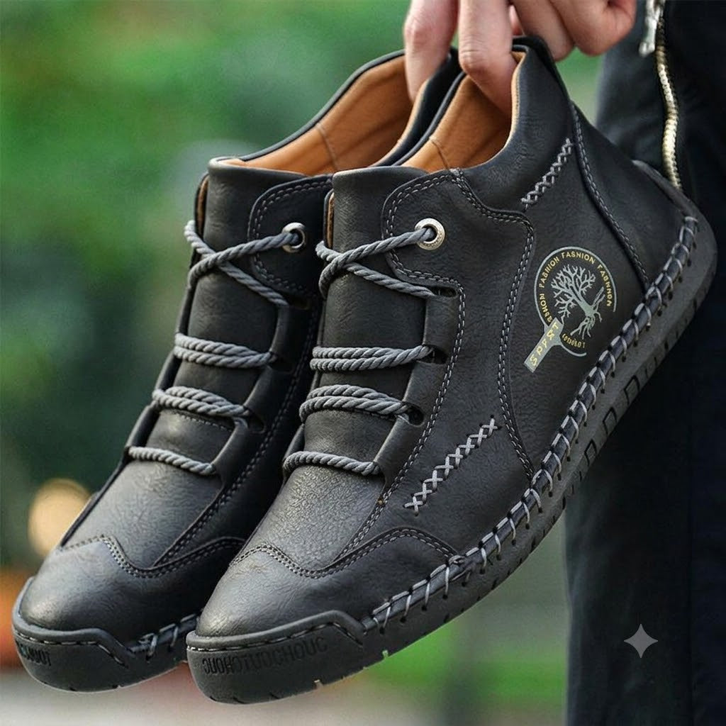 Orthopedische Herenlaarzen Handgemaakt Leer Vintage Bruin Zwart Groen Kaki Comfortschoenen Steunzool | Sulvida