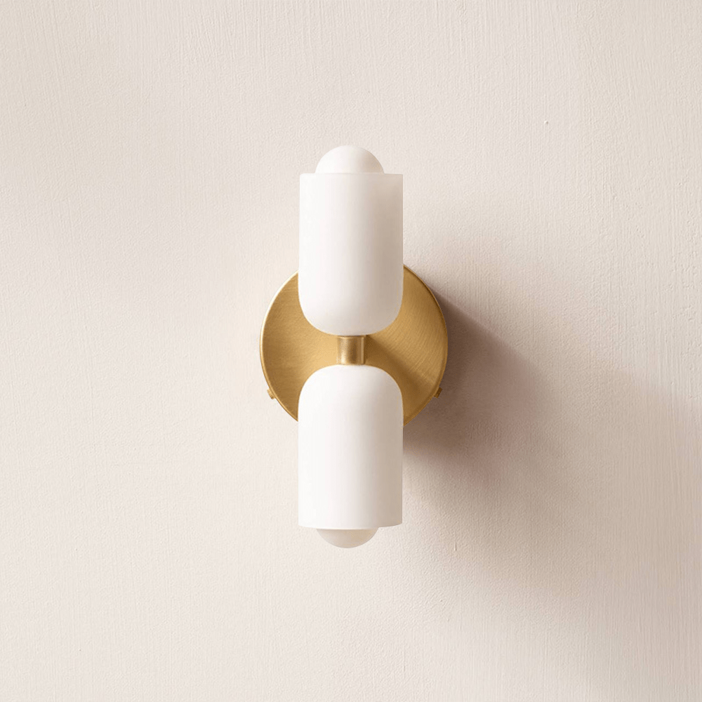 Acryl wandlamp bidirectioneel met warme gloed crème voor hal woonkamer slaapkamer E14 fitting modern design | Sulvida