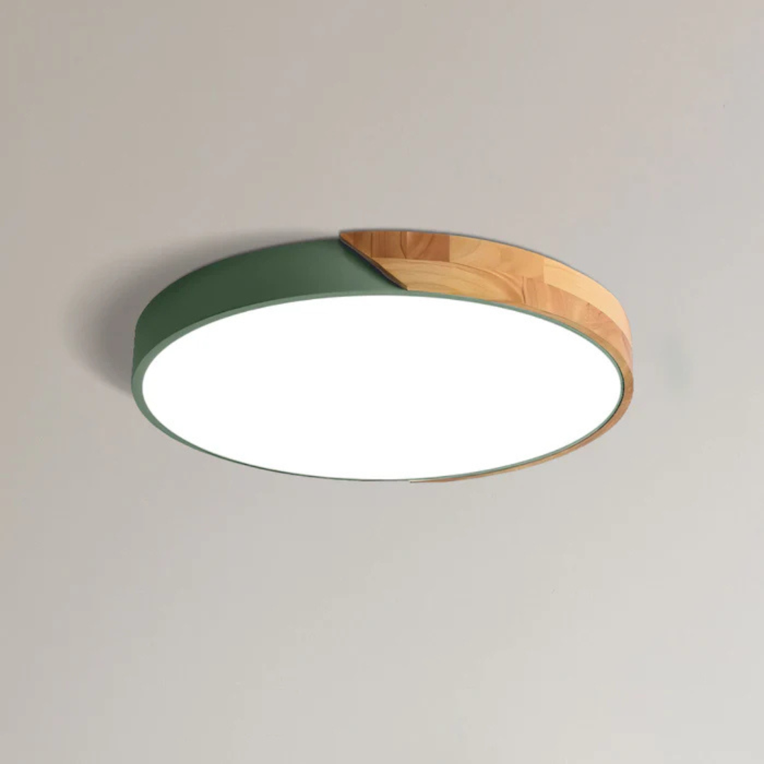 Plafondlamp Hout & Acryl Scandinavisch Design Warm Licht Ø23/30cm Slaapkamer Woonkamer Energiezuinige LED | Sulvida