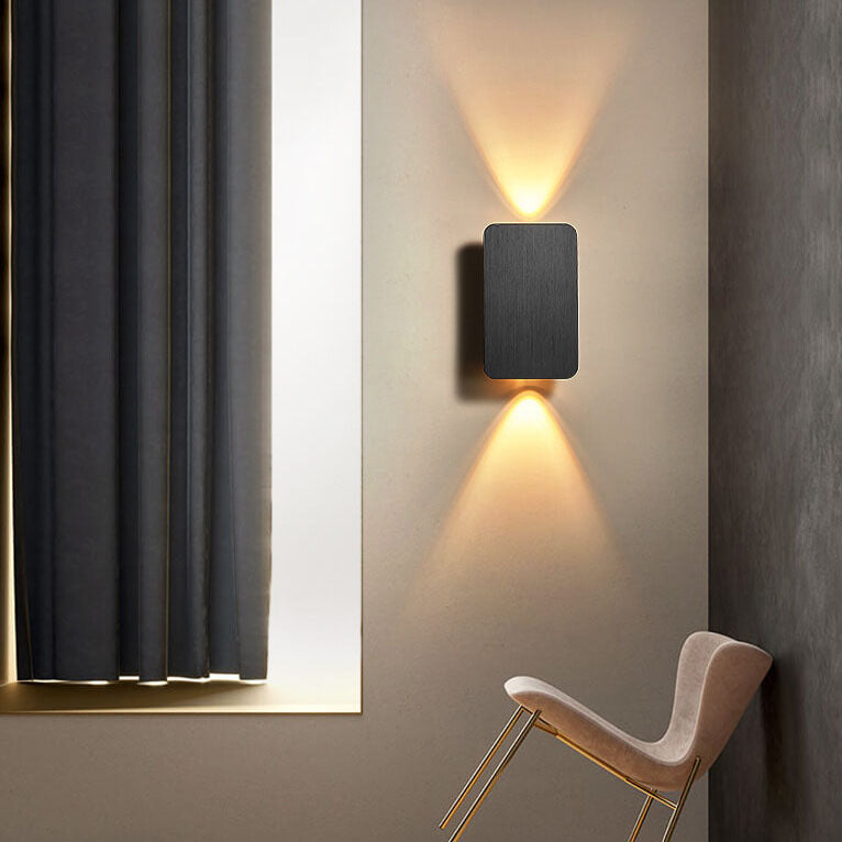 Minimalistische Wandlamp Aluminium 2-Lichts LED Rechthoekig Vlak Paneel Scandinavisch Interieur Gang Slaapkamer | Sulvida