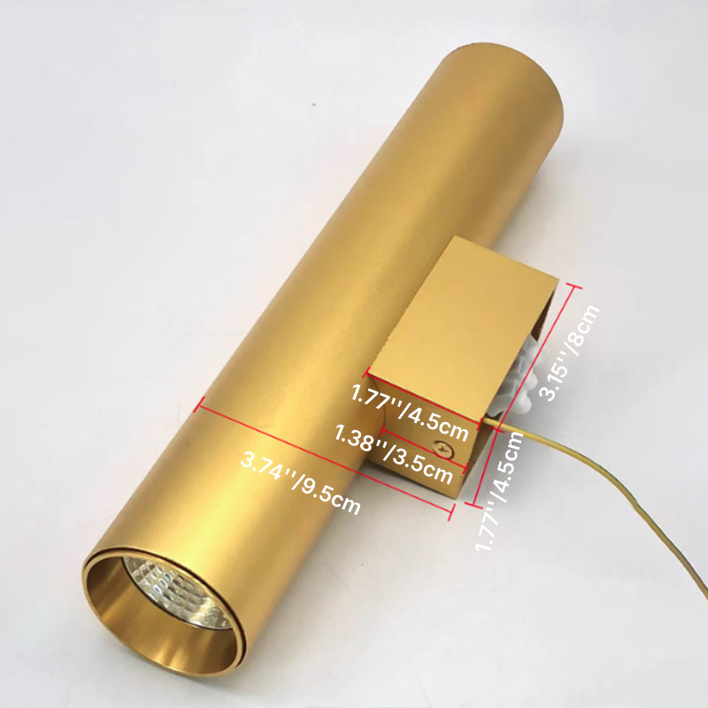 Aluminium Wandlamp Cilinder Zwart Wit Goud LED 2 Lichtpunten Slaapkamer Woonkamer Interieurverlichting | Sulvida
