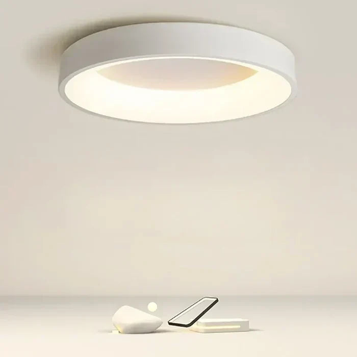 Scandinavische Ronde LED Plafondlamp – Minimalistisch Design met Dimbaar Sfeerlicht voor Woonkamer, Slaapkamer en Gang | Sulvida
