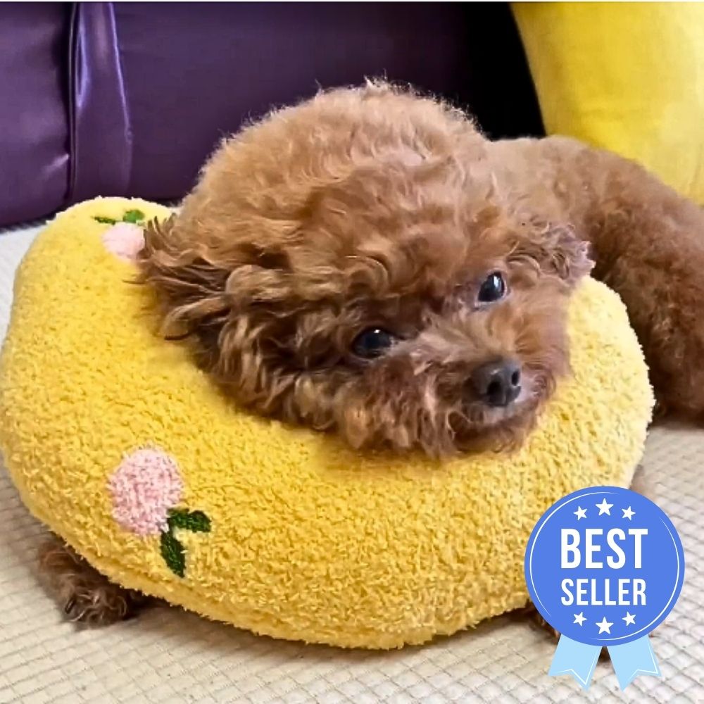 Rustgevend Huisdierkussen U-Vorm Steun Zachte Bekleding Hond Kat Beige Grijs Roze Comfortabel Rustplek Bed | Sulvida