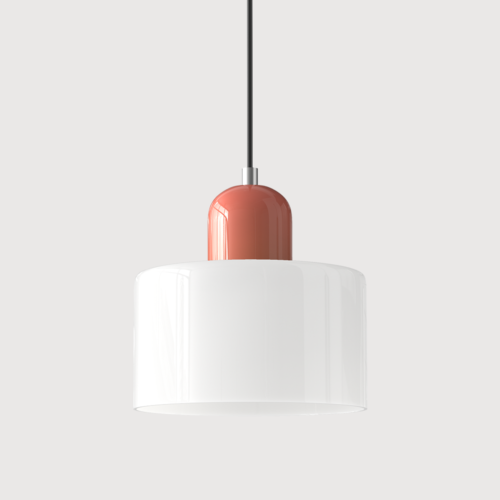 Glazen Hanglamp Bauhaus Stijl E27 Fitting Gekleurde Kap Eetkamer Interieur Designverlichting Woonkamer | Sulvida