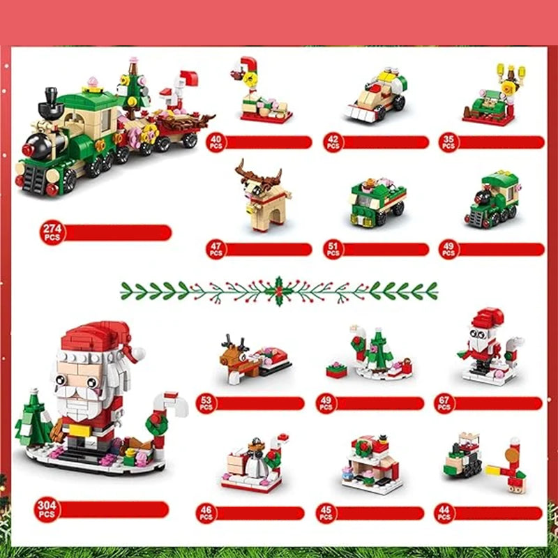 Adventskalender Bouwstenen Kerstset 24 Dagen Speelgoed Creatief Constructie Puzzel Kerst December Kinderen | Sulvida