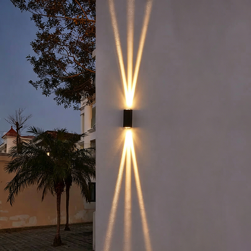 LED Buitenwandlamp Aluminium Rechthoekig Zwart Updown Modern voor Terras Gevel Tuinverlichting Waterdicht | Sulvida