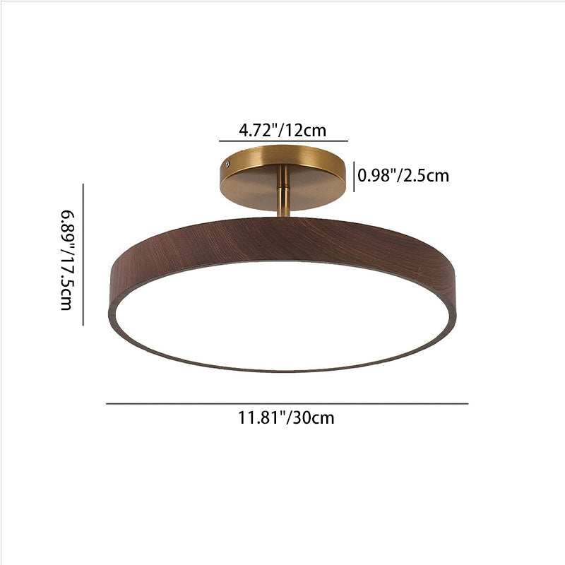 Plafondlamp Rond Houtlook LED Natuurlijke Warmte Moderne Minimalistische Sfeerverlichting voor Woonkamer | Sulvida