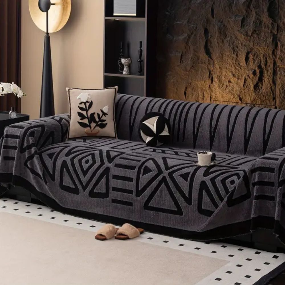 Bankhoes Jacquard Velours Microvezel Antislip Bescherming tegen Huisdieren Vlekken Stretch 180×130 tot 380 cm | Sulvida