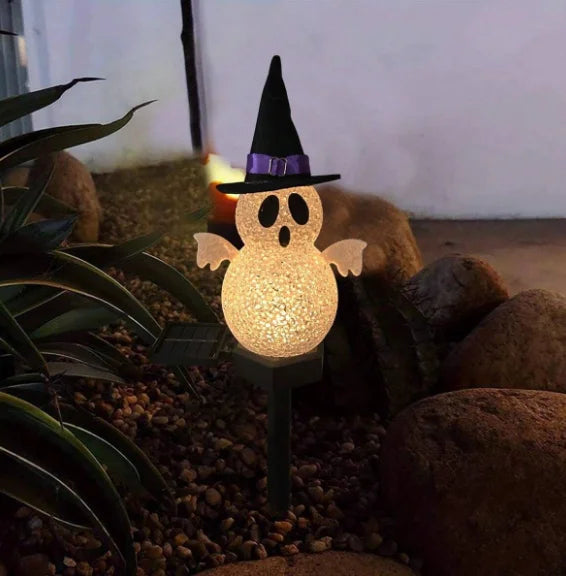 Zonne-energie Tuinlamp met 3D Pompoen en Spook – Decoratieve Padverlichting voor Tuin Terras en Pad Halloween | Sulvida
