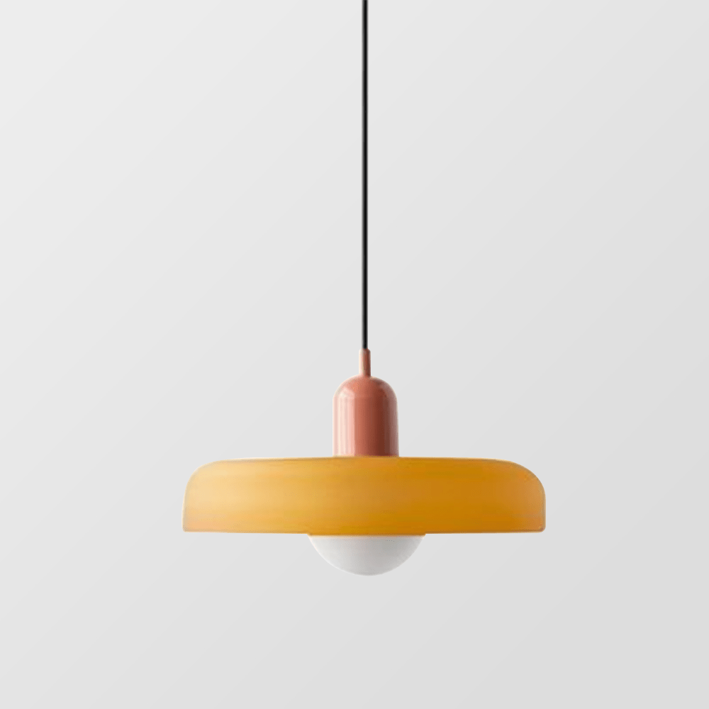 Glazen Hanglamp Rond Design Gekleurd Glas Ø25-35cm Groen Geel Wit Eettafel Woonkamer Eetkamer Decoratief | Sulvida