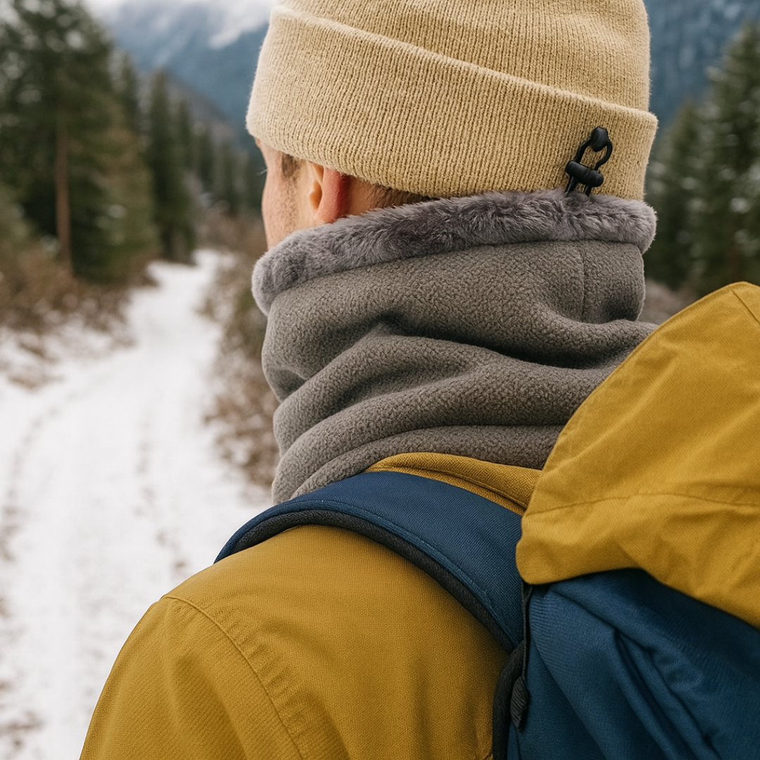 Fleece nekwarmer met trekkoord winteraccessoire multifunctioneel windstopper outdoor unisex sportief | Sulvida