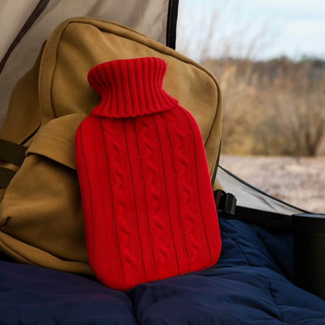 Warmwaterkruik 2 liter met zachte pluche hoes afneembaar comfortabel wol imitatiebont voor koude dagen | Sulvida