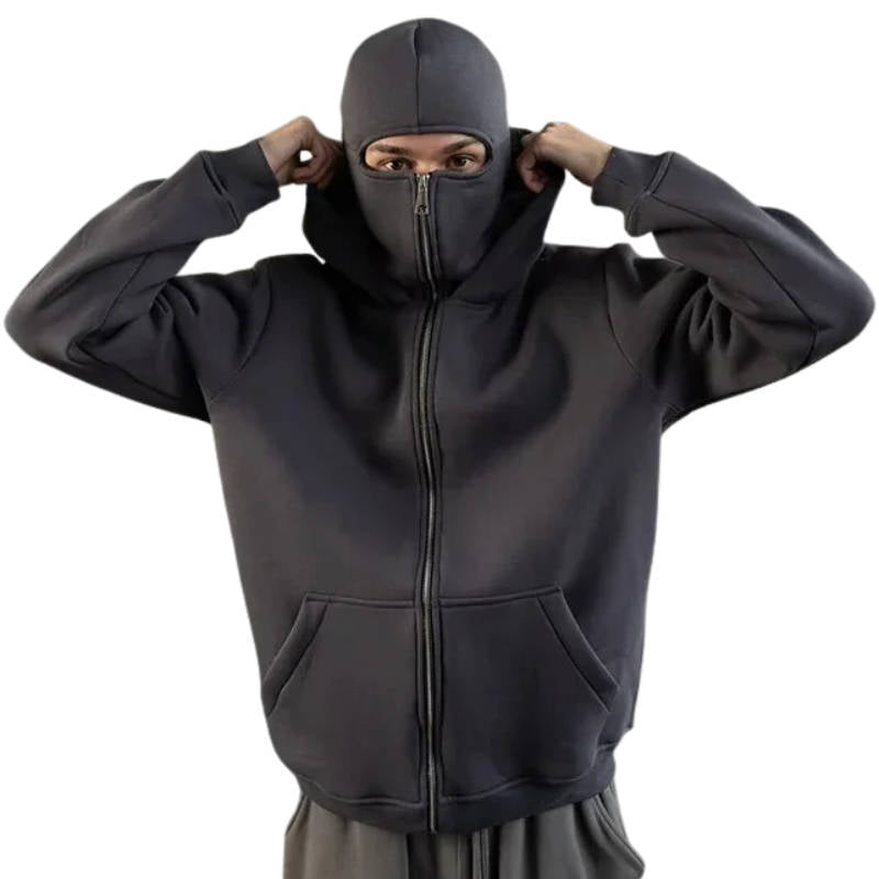 Unisex Balaclava Hoodie met Volledige Rits Geïntegreerde Nekbescherming Warme Bivakmuts voor Outdoor Sport | Sulvida