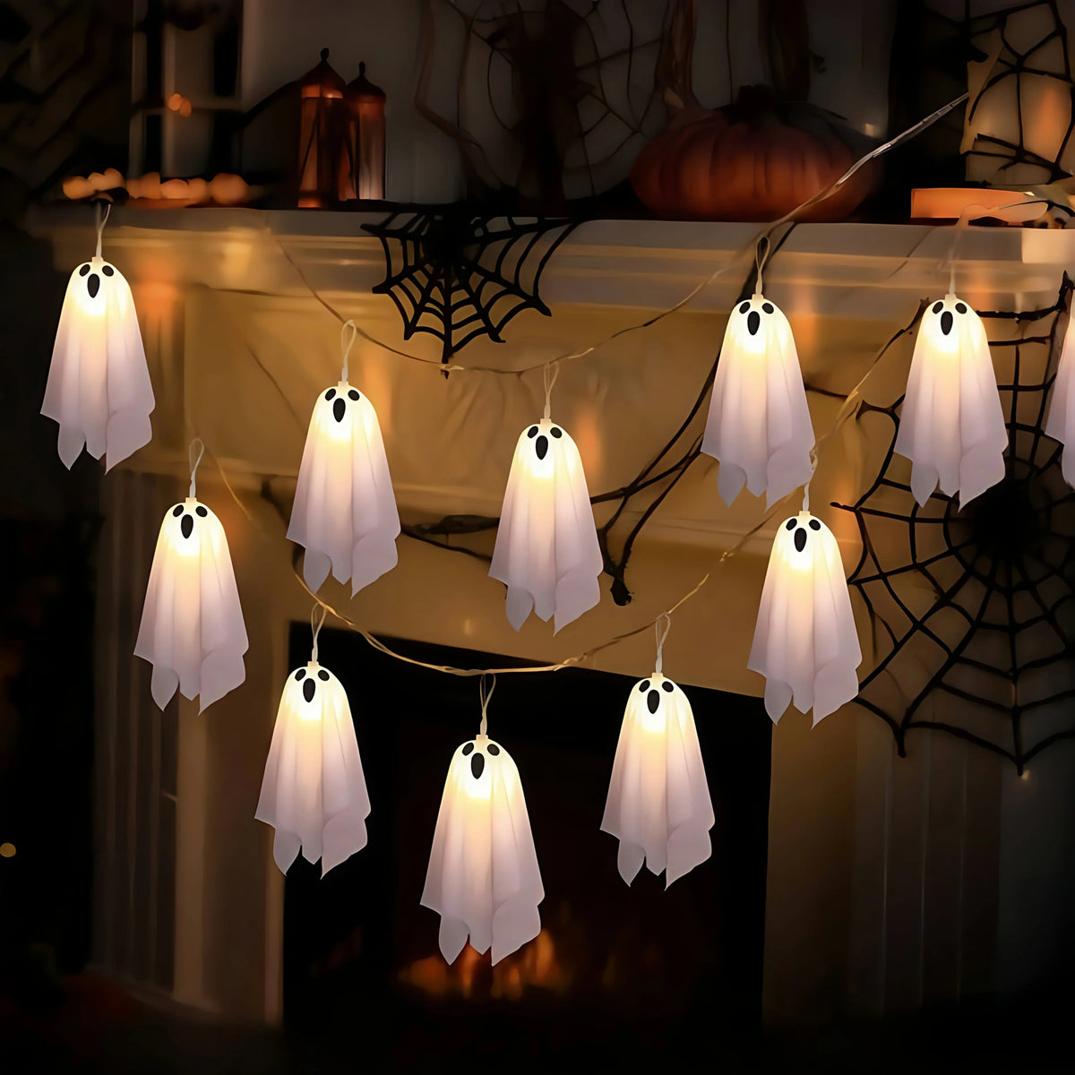 Spookjes Lichtsnoer LED met Zwevende Spoken – Griezelige Sfeerverlichting Halloween Decoratie Tuin Interieur | Sulvida