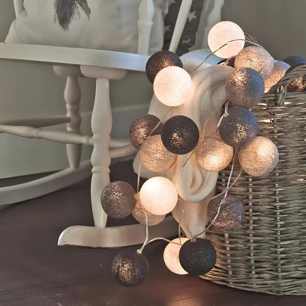 Katoenen Lichtbollenslinger Sfeerverlichting Kinderkamer Feestdecoratie USB Batterij 1,5 tot 10 Meter | Sulvida
