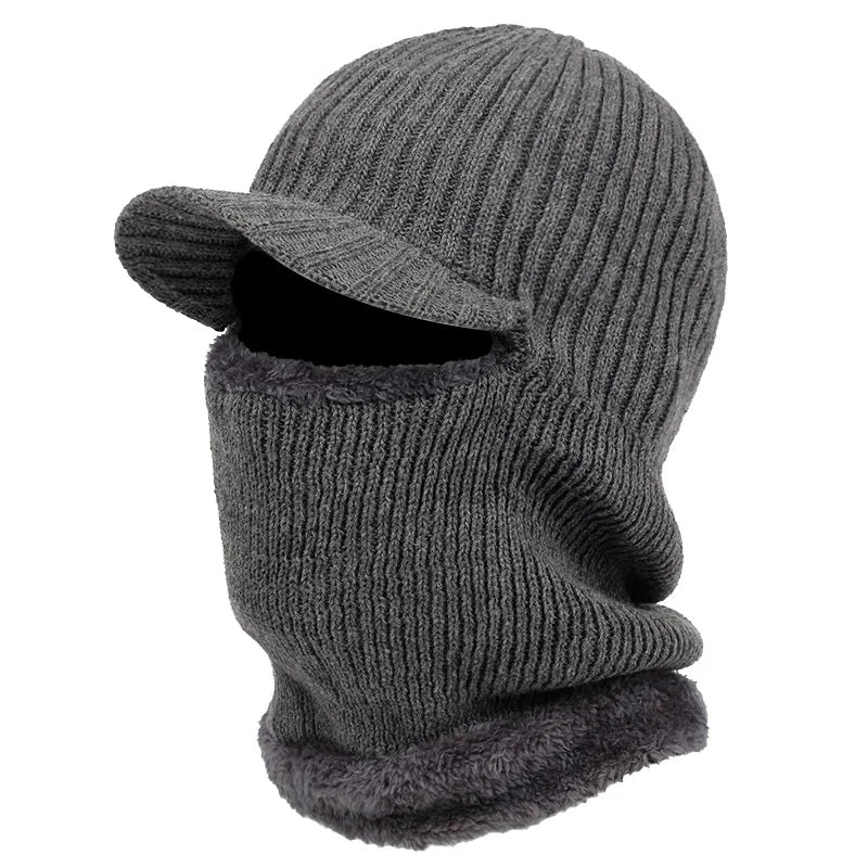 Gebreide Bivakmuts met Klep – Warme Wintermuts voor Oren Nek Gezicht – Verstelbare Ski Face Mask Outdoor Wintersport | Sulvida