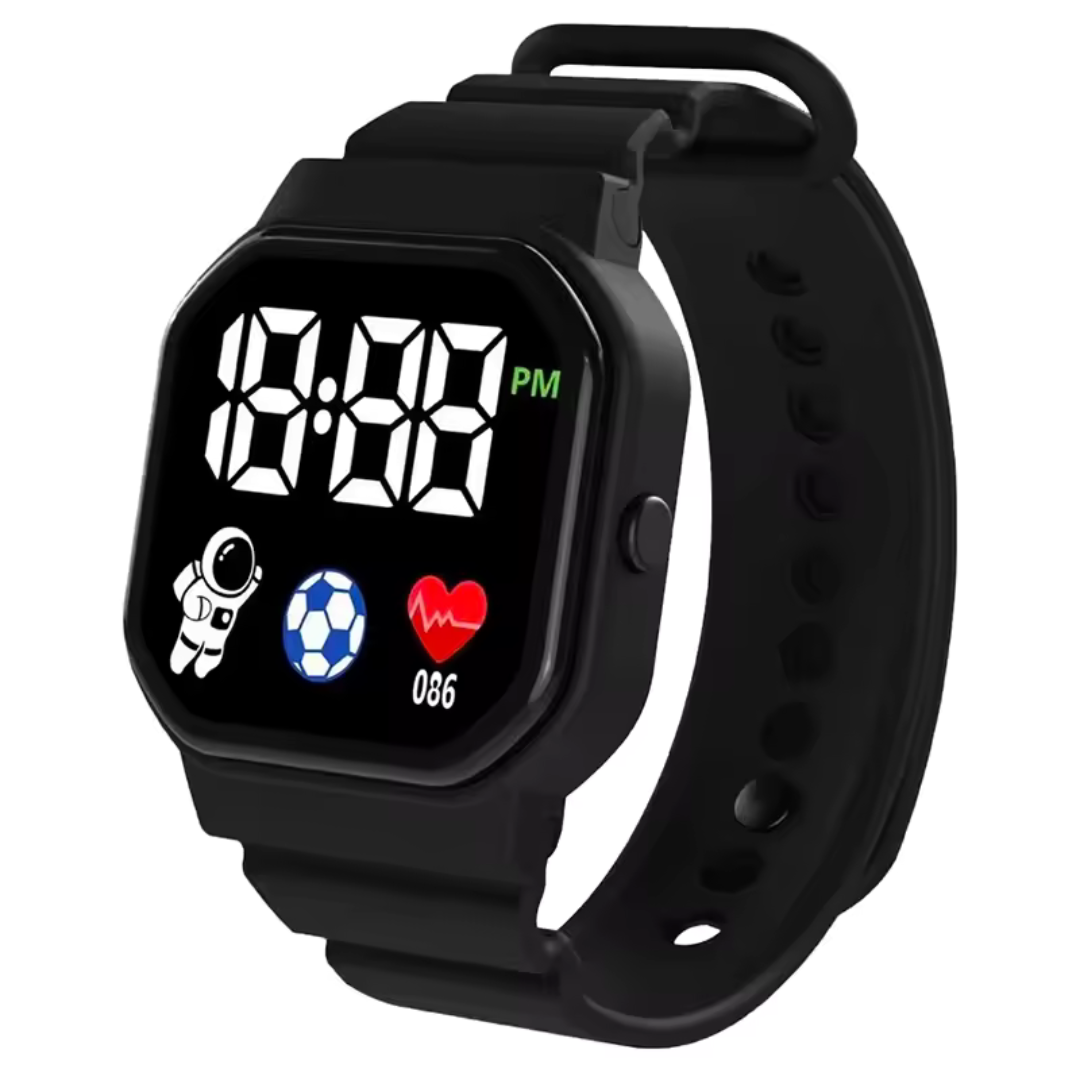 LED Digitaal Kinderhorloge Waterdicht Ruimtevaart Design Siliconen Band Sport Horloge voor Jongens & Meisjes | Sulvida