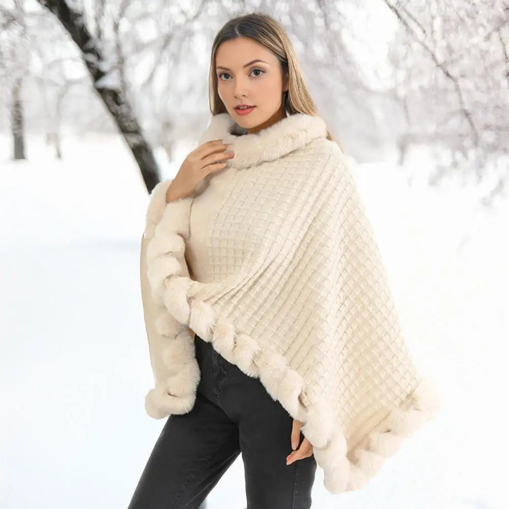 Nepbonten Omslagdoek voor Dames Elegante Winter Shawl met Losse Pasvorm Tijdloos Design Luxe Stola Warm | Sulvida