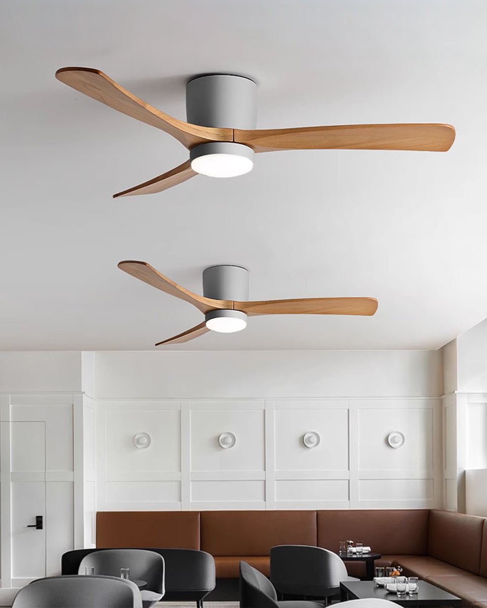Plafondventilator met Verlichting Houten Bladen Afstandsbediening 6 Snelheden Dimbaar Licht Woonkamer | Sulvida
