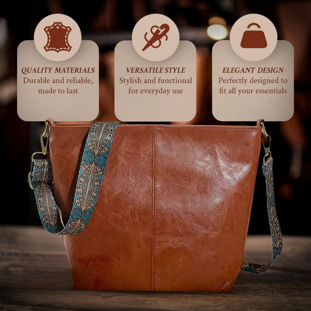 Vintage Leren Schoudertas Dames Premium Kwaliteit Magnetische Sluiting Verstelbare Riem Crossbody Handtas | Sulvida