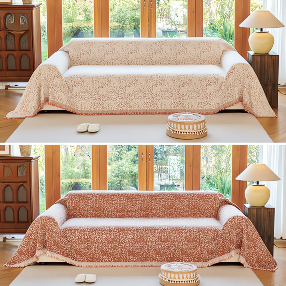 Omkeerbare Bankhoes Spikkelpatroon 180×180 180×230 180×300 180×340 cm Bescherming Katoen Microvezel Woonkamer | Sulvida