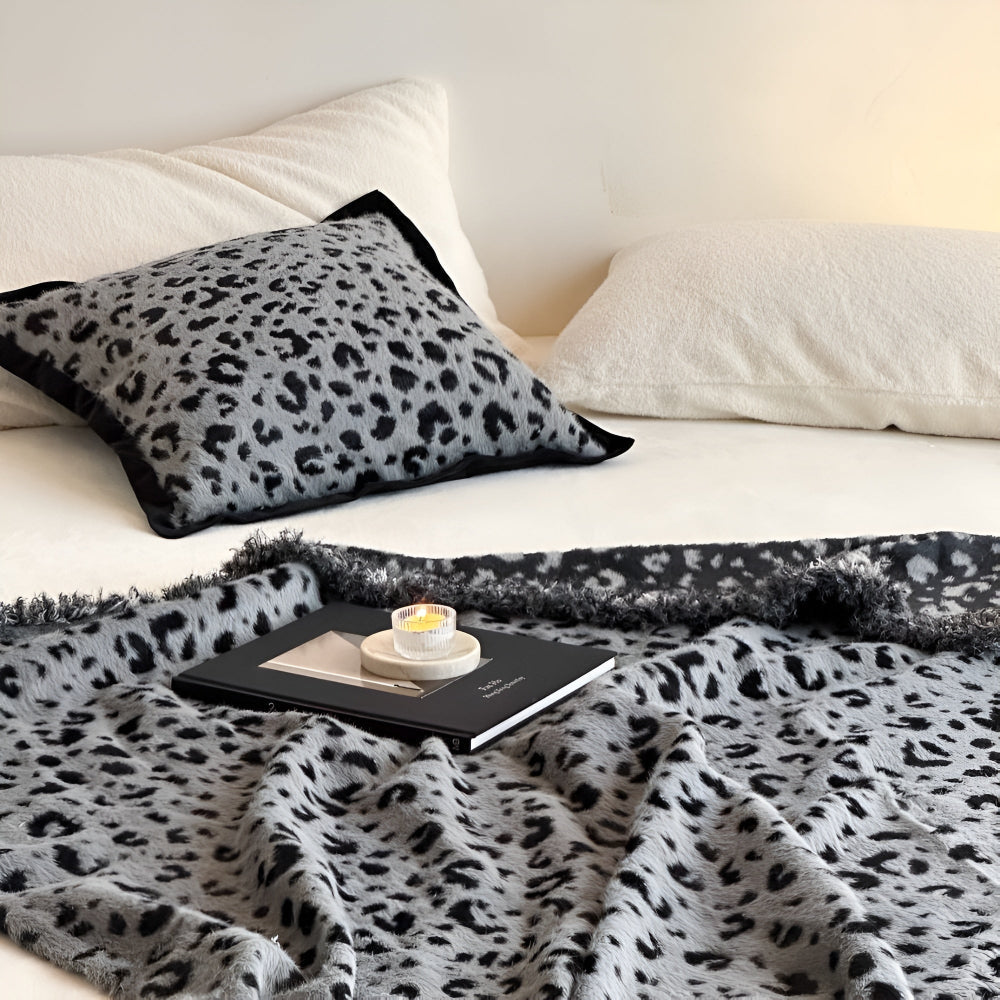 Luipaard Fleece Plaid Bruin Beige 140x160cm Deken Zacht Warm Woonkamer Bank Bed Relax Interieur Decoratief | Sulvida