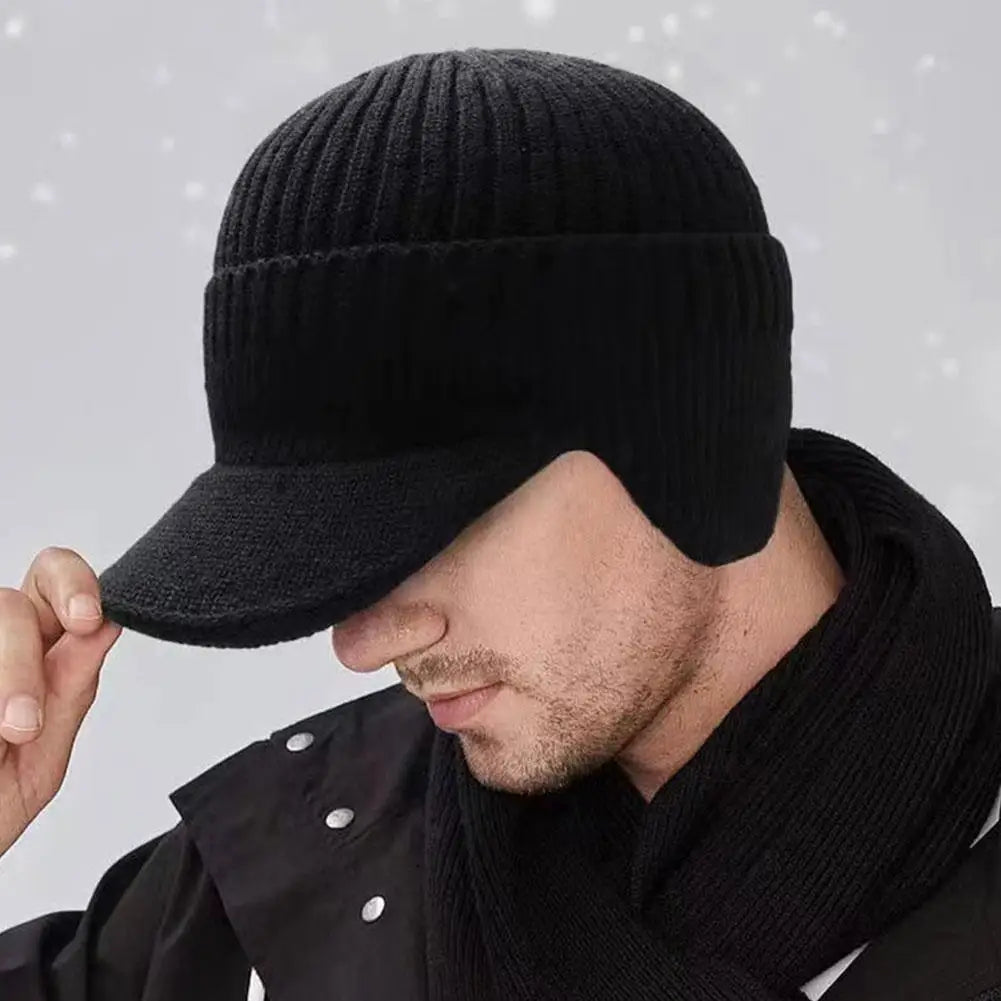 Gebreide Oorwarmermuts voor Heren – Wintermuts met Oorbescherming en Klep – Zachte Warme Voering voor Koude Dagen | Sulvida