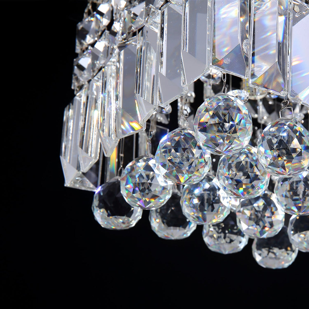 Vierkante kristallen plafondlamp chroom staal G9 voor gang slaapkamer keuken modern design compact luxe | Sulvida