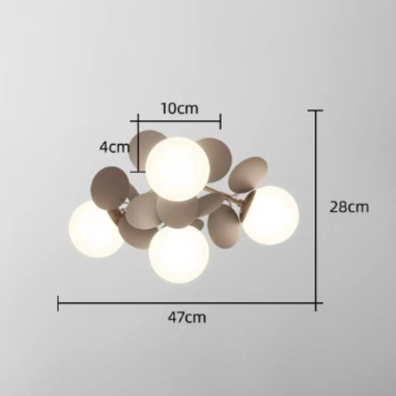 Bloementak Kroonluchter Plafondlamp Meerdere Lichtpunten Metaal Glas Woonkamer Eetkamer Slaapkamer LED | Sulvida