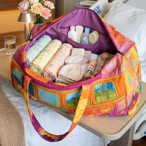 Gesteppte Weekendtas met Bloemendetails Handbagage Reizen Sport Schoudertas Gewatteerd Dames Overnachting | Sulvida