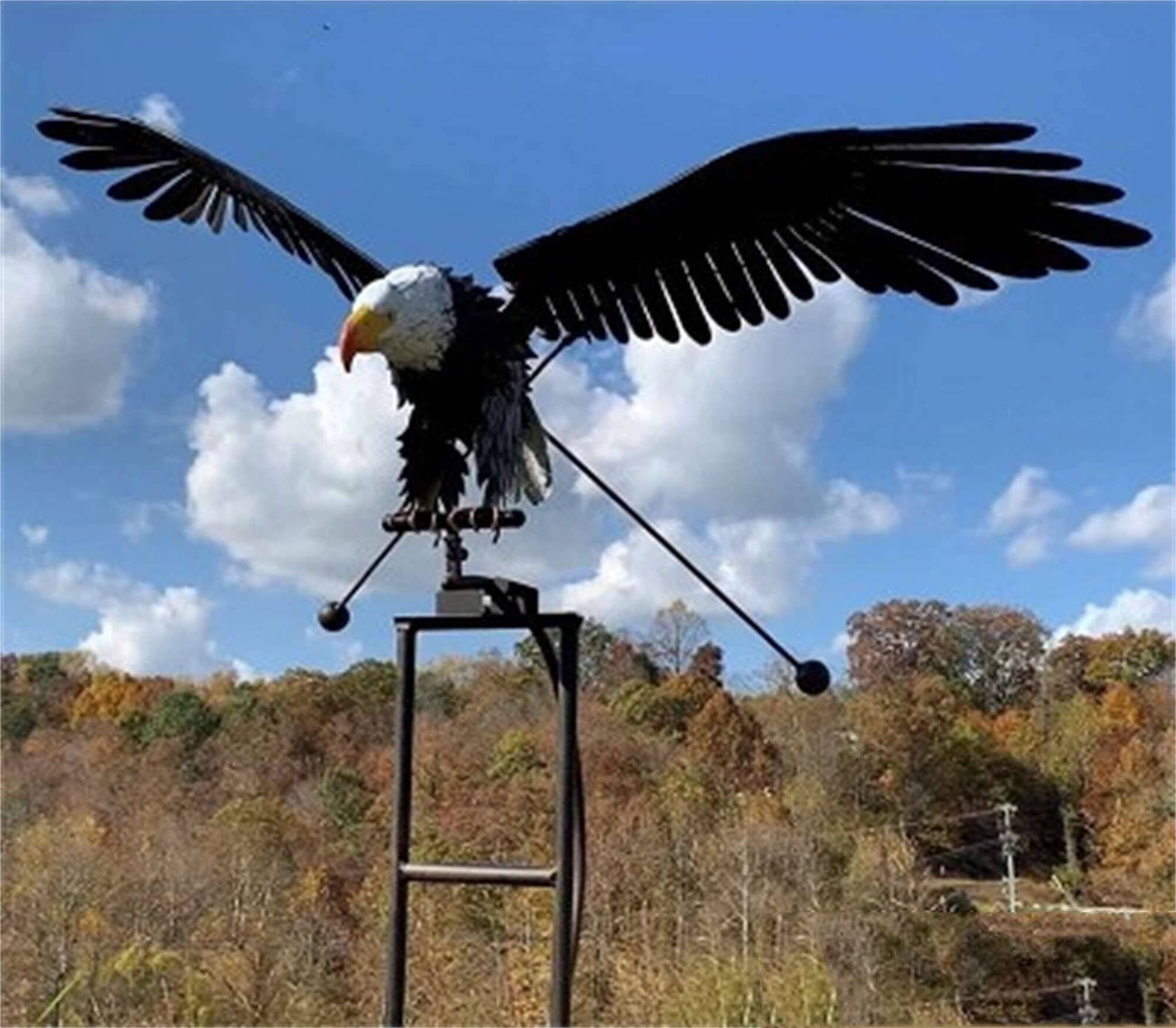 Metalen Tuin Windmolen Vogel of Adelaar Decoratie op Staander voor Buiten Terras of Gazon Tuindecoratie met Bewegende Vleugels | Sulvida