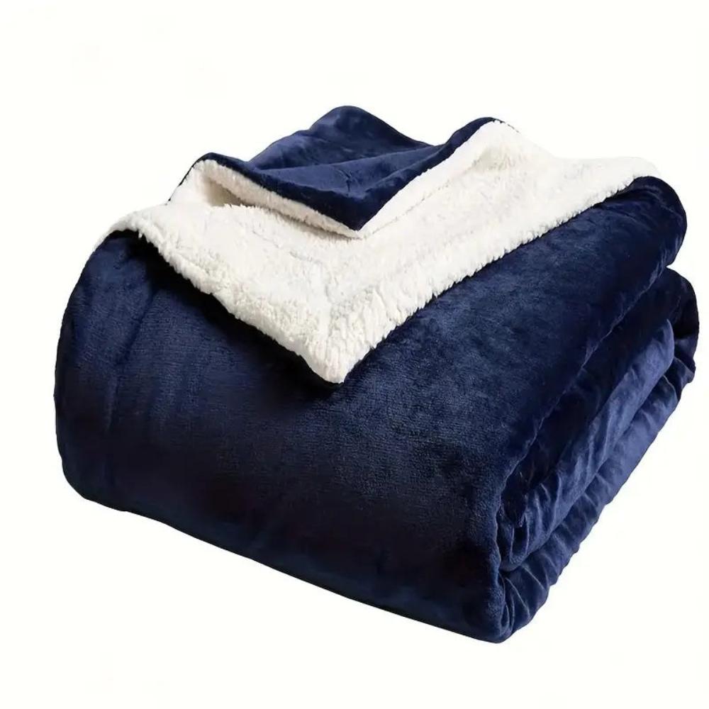 Dubbelzijdige Fleecepled met Velours en Sherpa 127x152 cm Warmte Luxe Woonplaid Decoratief Deken Bank Sofa | Sulvida