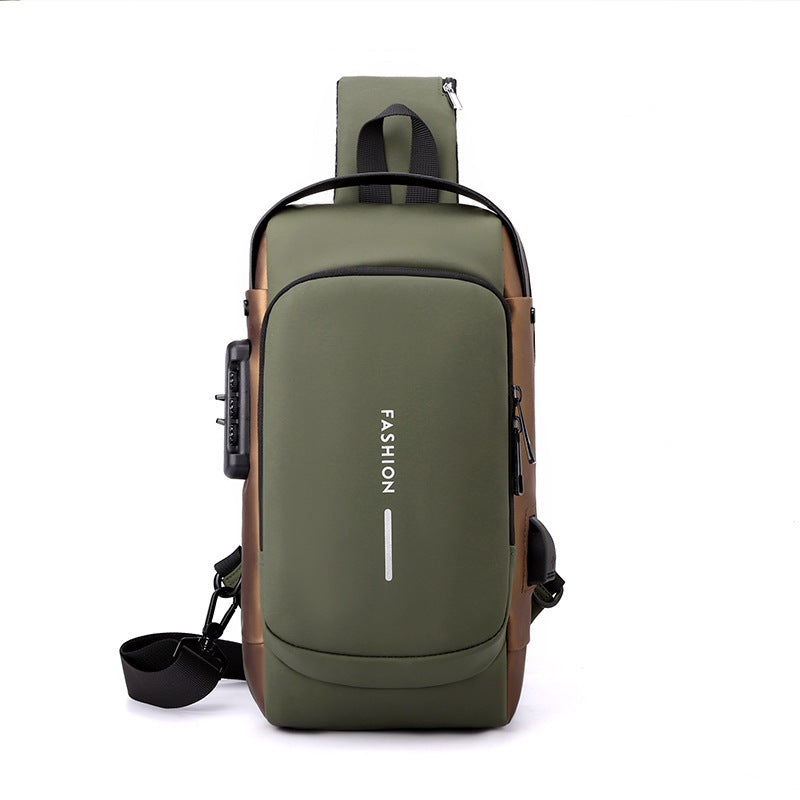 Crossbody Rugtas met Cijferslot Zwart Blauw Grijs Lichtbruin Diefstalbeveiliging Compacte Schoudertas | Sulvida