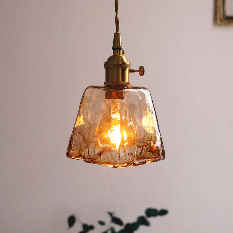 Hanglamp Glas Messing Industrieel Retro Design Woonkamer Eetkamer Slaapkamer Warm Licht LED E27 Vintage Stijl | Sulvida